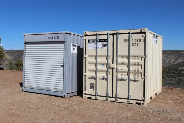 Durable 10-foot shipping container with secure locking mechanism in Durango
