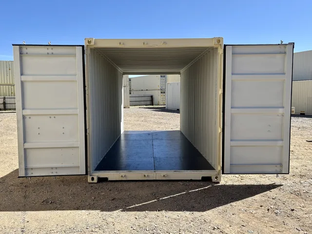 New one-trip 20-foot container with original paint and minimal wear