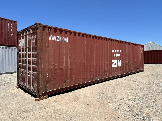 Full-size 40-foot storage container at the Hercules yard in Durango