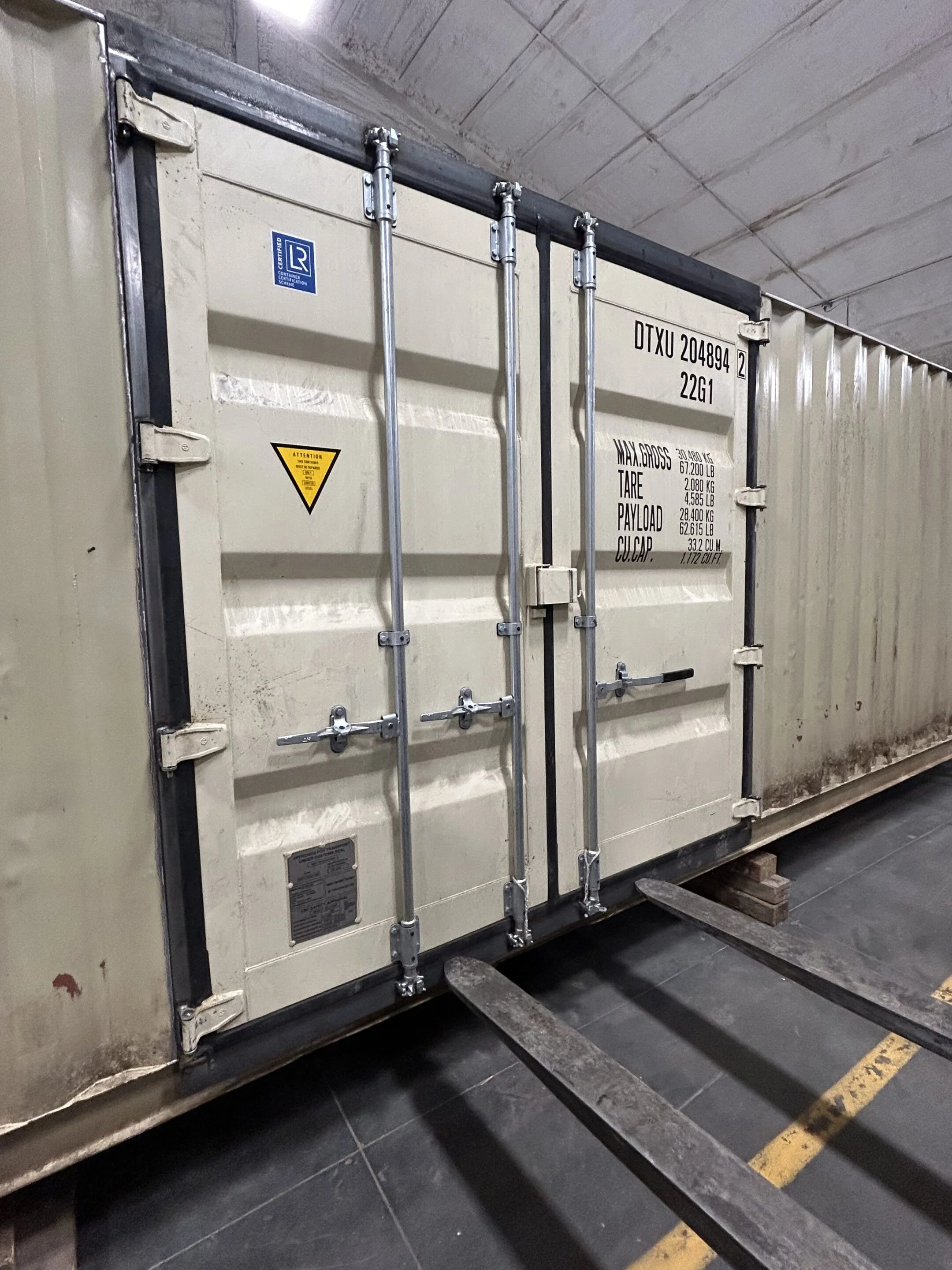 Completed container modification with exterior additions at Hercules