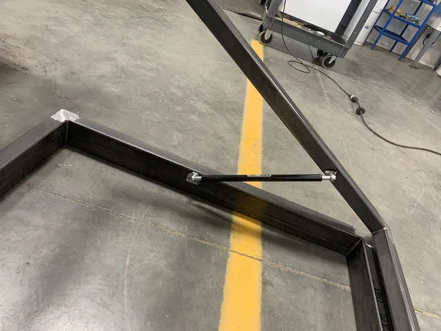 Container modification detail — weld seam grinding and finishing