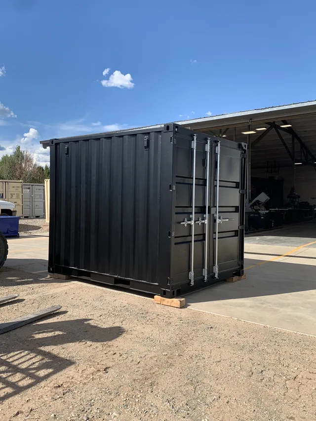 Custom container with heavy-duty shelving for inventory storage
