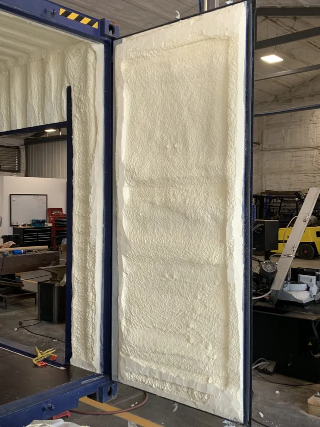 Custom loading ramp fabricated for a modified container entrance