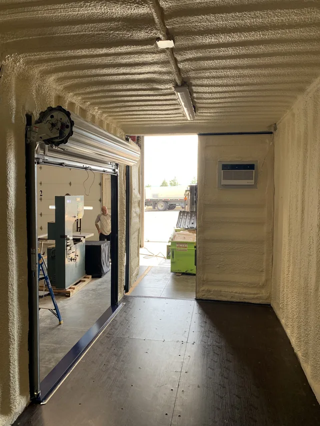 Custom paint job and exterior branding on a modified container