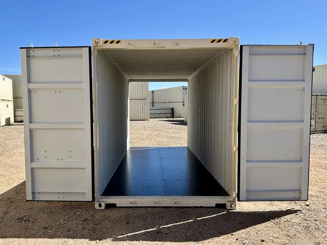 Interior of a 20-foot high cube double door container showing spacious cargo area