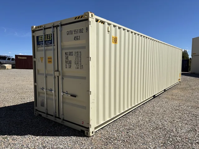40-foot double door high cube container at Hercules for maximum capacity and access