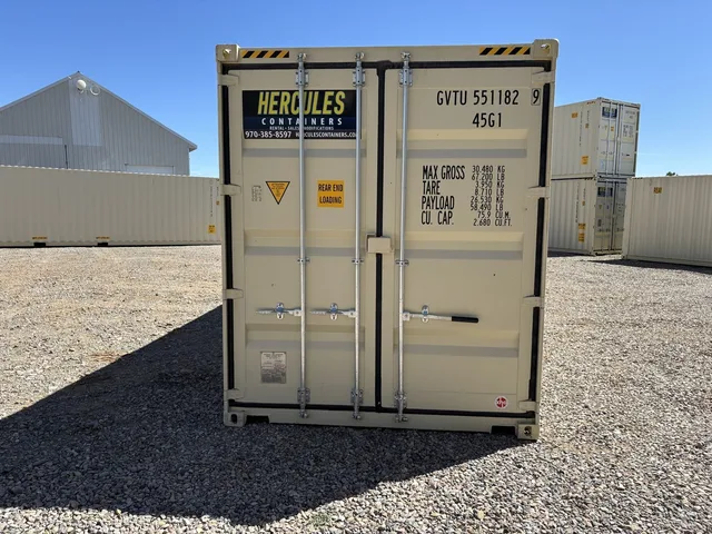 40-foot high cube double door container with extra vertical clearance