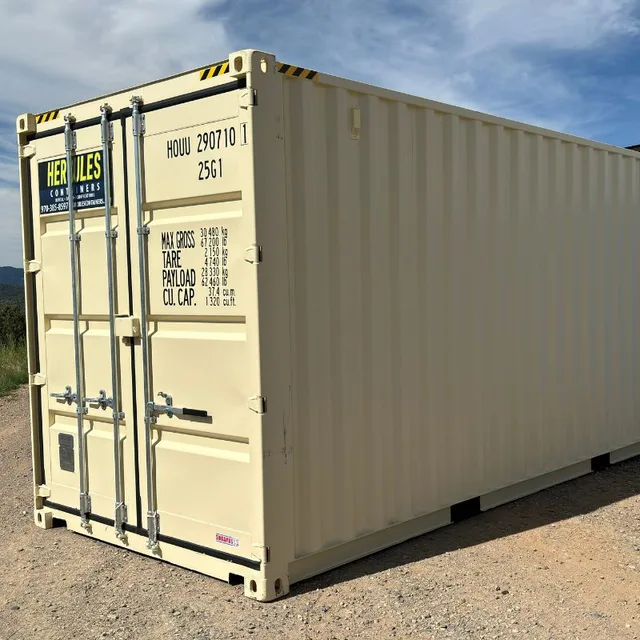 Container with custom side roll-up door for convenient lateral access