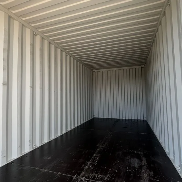 Container showing secure locking mechanism and weather-tight seal